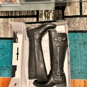 G by Guess Black Buckle Heeled Boots